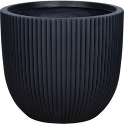 MarHome Fiberclay Κασπώ Στρογγυλό Μαύρο Φ41x37cm