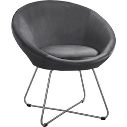 HomeMarkt Πολυθρόνα Βελούδινη Γκρι Randi HM8468.01