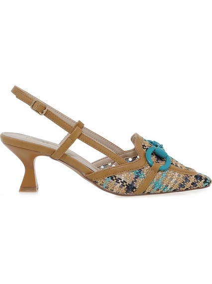 Exe CAPRI-500 Γόβες Slingback με Λεπτό Ψηλό Τακούνι Μπεζ U470050038K1
