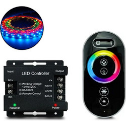 Ασύρματο RGB Controller με Χειριστήριο Αφής RF για LED Ταινίες DC 12V - 24V 24A ZY-2430 Μαύρο