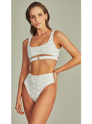 ROXY BIKINI OFF WHITE JACQUARD TEXTURE