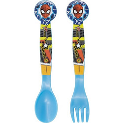 Stor Spiderman Midnight Flyer Σετ Βρεφικό Πιρούνι & Κουτάλι 10m+ Γαλάζιο 2τμχ