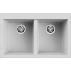 Elleci Quadra 350 Ένθετος Νεροχύτης Γρανίτη Bianco Titano 79x50cm