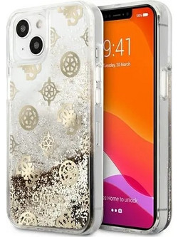 Guess GUHCP13SLGPEGO iPhone 13 mini 5.4 gold/gold hardcase Peony Liquid Glitter - (GUE001769-0)