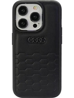 Audi GT Synthetic Leather case for iPhone 15 Pro - black - (AUDI000041-0)