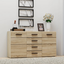 Μπουφές Solo 150x41x82 Sonoma με Wenge και MDF Καμπυλωτό Τελείωμα στις Πόρτες