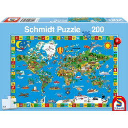 Παιδικό Puzzle Schmidt Παγκόσμιος χάρτης 200 Κομμάτια