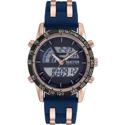 Kenneth Cole Reaction Ανδρικό Ρολόι Χρονογράφος με Μπλε Καουτσούκ Λουράκι RK50973002