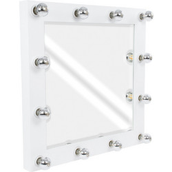 Globostar Καθρέπτης Μακιγιάζ Τοίχου με Φως 80x80cm Λευκή Λάκα