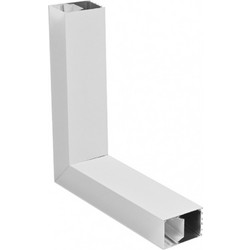 GLOBOSTAR ALP-CORNER-SIDE90 BRIGHTRAIL 61777 Επιφανειακό / Κρεμαστό Προφίλ Αλουμινίου Γωνία με Λευκό Γαλακτερό Πατητό Κάλυμμα για Ταινίες LED IP20 - Λευκό Ματ - Μ30 x Π5 x Υ7.5cm