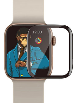 Blueo - High Molecule Screen Protector with Dust Removal Locator - Apple Watch 4/5/6/SE/SE 2 (44mm) Black