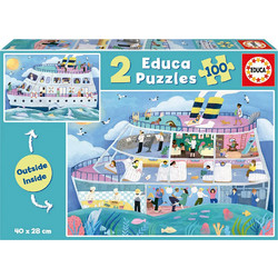 Παιδικό Puzzle Educa Inside & Outside Vessel 2x100 Κομμάτια