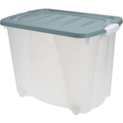 Κουτί αποθήκευσης πράσινο με ρόδες 60l Υ45x60x40εκ