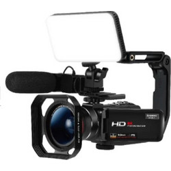 Σετ Ψηφιακή Bιντεοκάμερα 8K UHD 16X Οπτικό ζουμ με Μικρόφωνο & Φωτισμό βίντεο Andowl DV-3