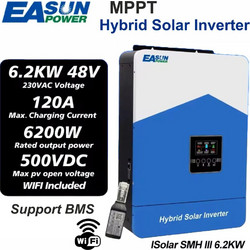 EASUN Hybrid Solar Inverter MPPT 6.2KW 48V WiFi Pure Sine Wave SMH-III-6.2KW - Υβριδικός Inverter Καθαρού Ημιτόνου