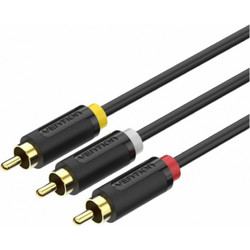 VENTION 3RCA Male to Male AV Cable 1.5M Black (BCABG) Μαύρο