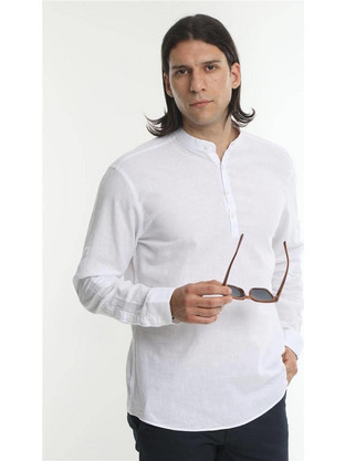 Πουκαμίσα λινή slim fit