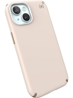 Speck iPhone 15 Case - Built for MagSafe, Drop Protection - for iPhone 15, iPhone 14, iPhone 13 - Soft Touch 6.1 Inch Phone Case - Presidio2 Pro Bleached Bone/Heirloom Gold/Hazel Brown