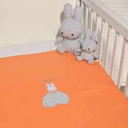 Miffy Des.13 Κουβέρτα Κούνιας Πικέ 100x140 Πορτοκαλί