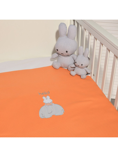 Miffy Des.13 Κουβέρτα Κούνιας Πικέ 100x140 Πορτοκαλί
