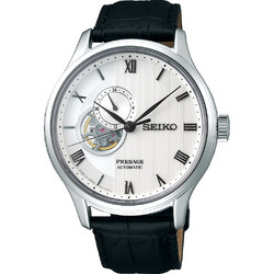 Seiko Presage Japanese Garden Ανδρικό Ρολόι Αυτόματο με Μαύρο Δερμάτινο Λουράκι SSA379J1