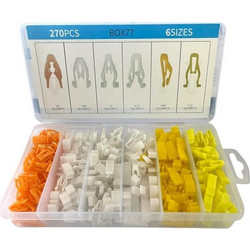 Σετ συνδετήρες αυτοκινήτου 6 τύπων - 1806202 - 270pcs - 180978