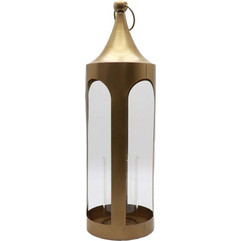 LUM ΦΑΝΑΡΙ ΡΕΣΩ 19x19x64cm ΜΕΤΑΛΛΟ ΧΡΥΣΟ ΜΕΤΑΛΛΙΚΟ ΓΥΑΛΙ