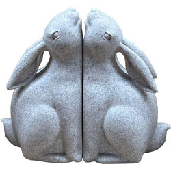 BUN BUN ΔΙΑΚΟΣΜΗΤΙΚΟ ΒΙΒΛΙΟΣΤΑΤΗΣ SET 2ΤΜΧ 22x9x18cm POLYRESIN ΜΠΕΖ