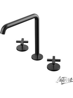 Μπαταρία Νιπτήρος Πάγκου 3 Οπών ELLE CROSS Black Brushed 38102-410 LA TORRE