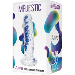 Alive Jelly Majestic Ρεαλιστικό Dildo με Βεντούζα 14.7cm Clear