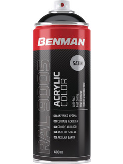 Benman Acrylic Color Spray Σπρέι Βαφής Μαύρο Satin 400ml