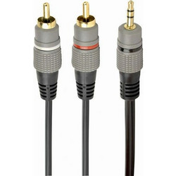Cablexpert Καλώδιο 3.5mm male - 2x RCA male Μαύρο 1.5m (CCA-352-1.5M) CCA-352-1.5M