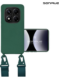 Sonique CarryHang Θήκη Σιλικόνης με Strap Xiaomi Redmi Note 14 Pro 4G Dark Green