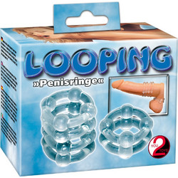 You2Toys Looping Penis Rings Σετ Ελαστικά Δαχτυλίδια Πέους Σιλικόνης 4cm Flesh 2τμχ