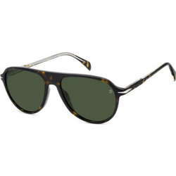 David Beckham DB1043/S 086/O7 Ανδρικά Γυαλιά Ηλίου Στρογγυλά Κοκάλινα Καφέ με Πράσινο Polarized Φακό