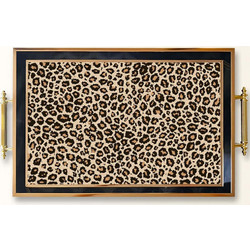 Δίσκος Σερβιρίσματος 244KNG1149 50x29x3,5cm Multi-Black Aberto Design Γυαλί