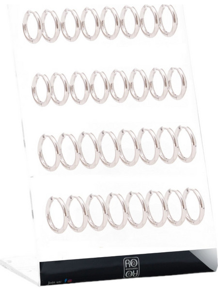 RO Accessories Σκουλαρίκι Κρίκος από Ατσάλι Ασημί K215875 32τμχ