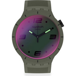 Swatch Big Bold Futuristic Ανδρικό Ρολόι με Χακί Καουτσούκ Λουράκι SO27M105