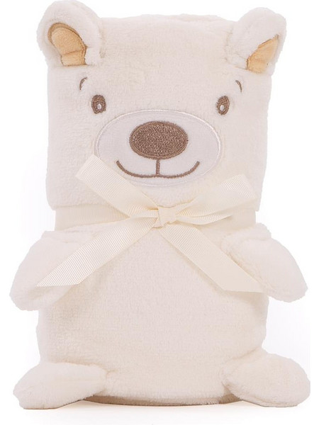 KikkaBoo 3D Bear Κουβέρτα Αγκαλιάς Fleece με Λούτρινο 75x100 Μπεζ