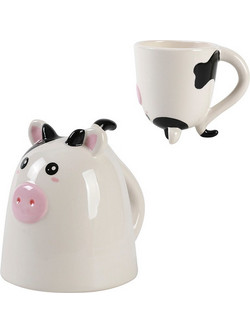 I-Total Κούπα Κεραμική Up& Down White Cow 300ml