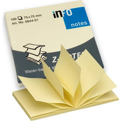 INFO NOTES ΧΑΡΤΑΚΙΑ ΚΙΤΡΙΝΑ Z-NOTES 75X75MM 100Φ