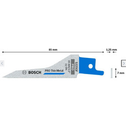 BOSCH ΛΑΜΑ ΣΠΑΘΟΣΕΓΑΣ S325GF PRO THIN METAL (5 TEM.) 1,25 x 7 x 85 mm 2608658987
