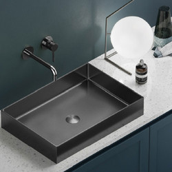Karag SATURN Gun Metal BB9812-BGM Επικαθήμενος Νιπτήρας Μπάνιου Inox 55x38x10cm Μαύρος 5206836624112