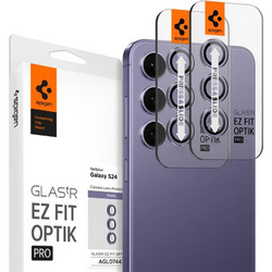 Spigen Glass tR EZ Fit Optik Pro Camera Tempered Glass 2 Pack Samsung Galaxy S24 Violet