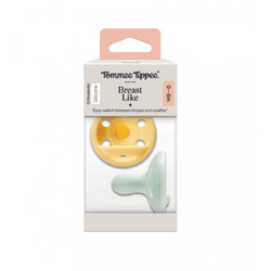 Tommee Tippee Closer To Nature Like Breast Ορθοδοντικές Πιπίλες Σιλικόνης Νυκτός 0-6m Κίτρινο Λευκό 2τμχ