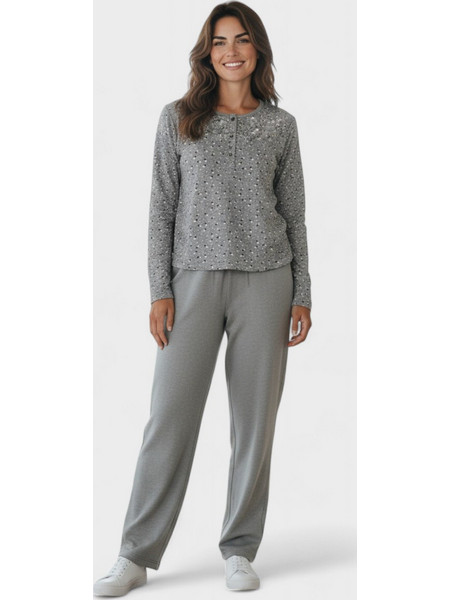 Minerva Collection Cozy Elegance Γυναικείες Πιτζάμες Γκρι CL26130-1