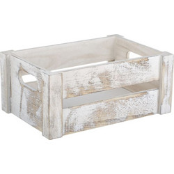 Καφάσι Ξύλινο Διακοσμητικό Λευκό Brushed 25x17x11cm