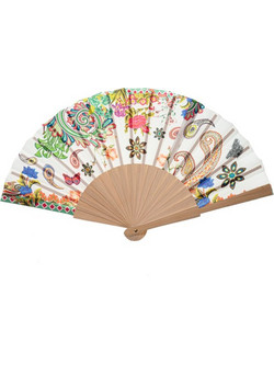 Βεντάλια Γυναίκεια ξύλινη Με Σχέδιο 23cm 98734-15 Multicolor