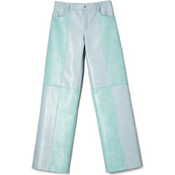 Milkwhite Faux Leather Unisex Παντελόνι Μπλε
