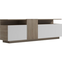 Μπουφές Vendora pakoworld σε sonoma-λευκή απόχρωση 150x29.5x46.3εκ